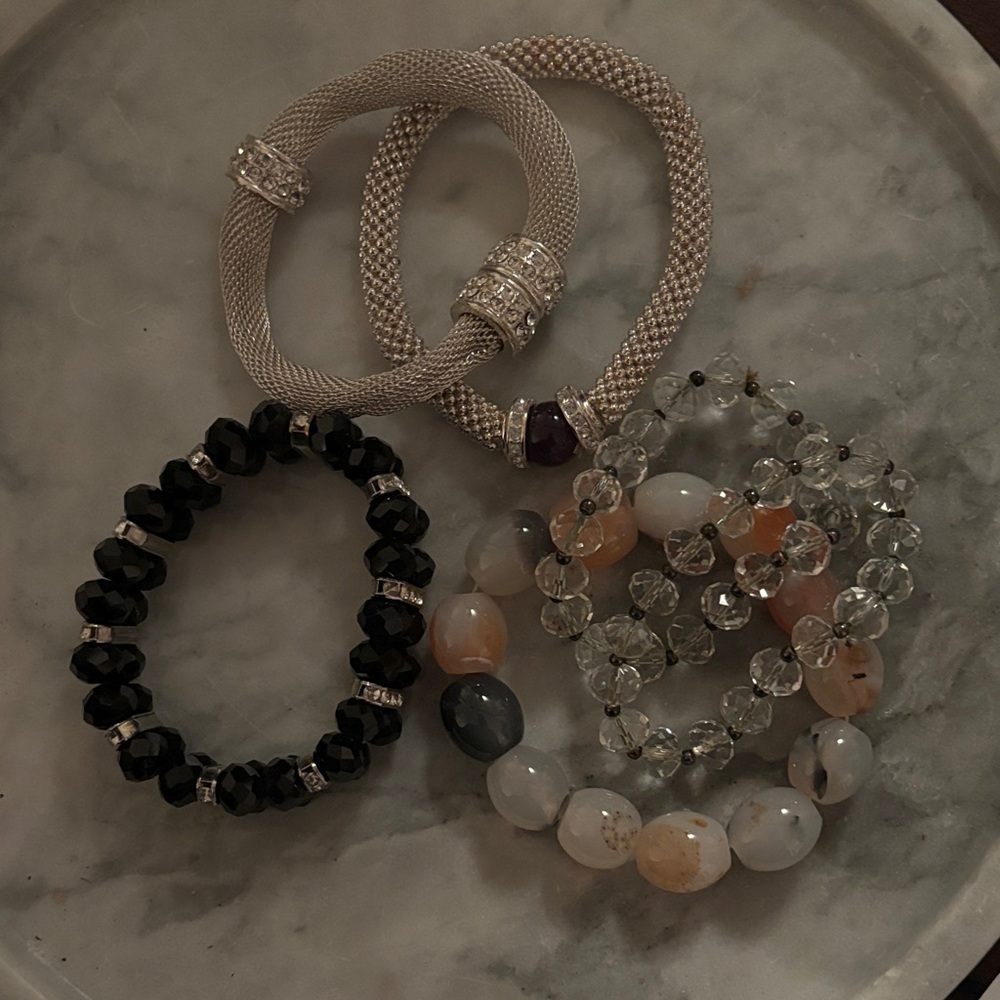 Elegant Multi-Color Beaded Bracelet Set